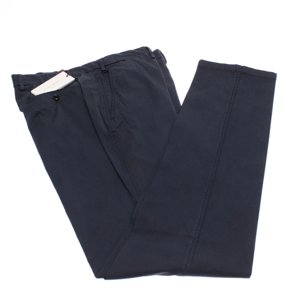 Pantalones chinos/informales Luciano Barbera nuevos con etiquetas talla 52 36 EE. UU. en algodón azul liso Foto 2 de 4