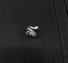 Colubrid Snake Wrap Ring - Solid 925 Sterling Silver - Sizes 5 to 10 382