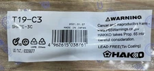 Hakko T19-C3 Replacement Soldering Tip, 3.1 mm x 18.5 mm, Shape-3C, 45° Bevel