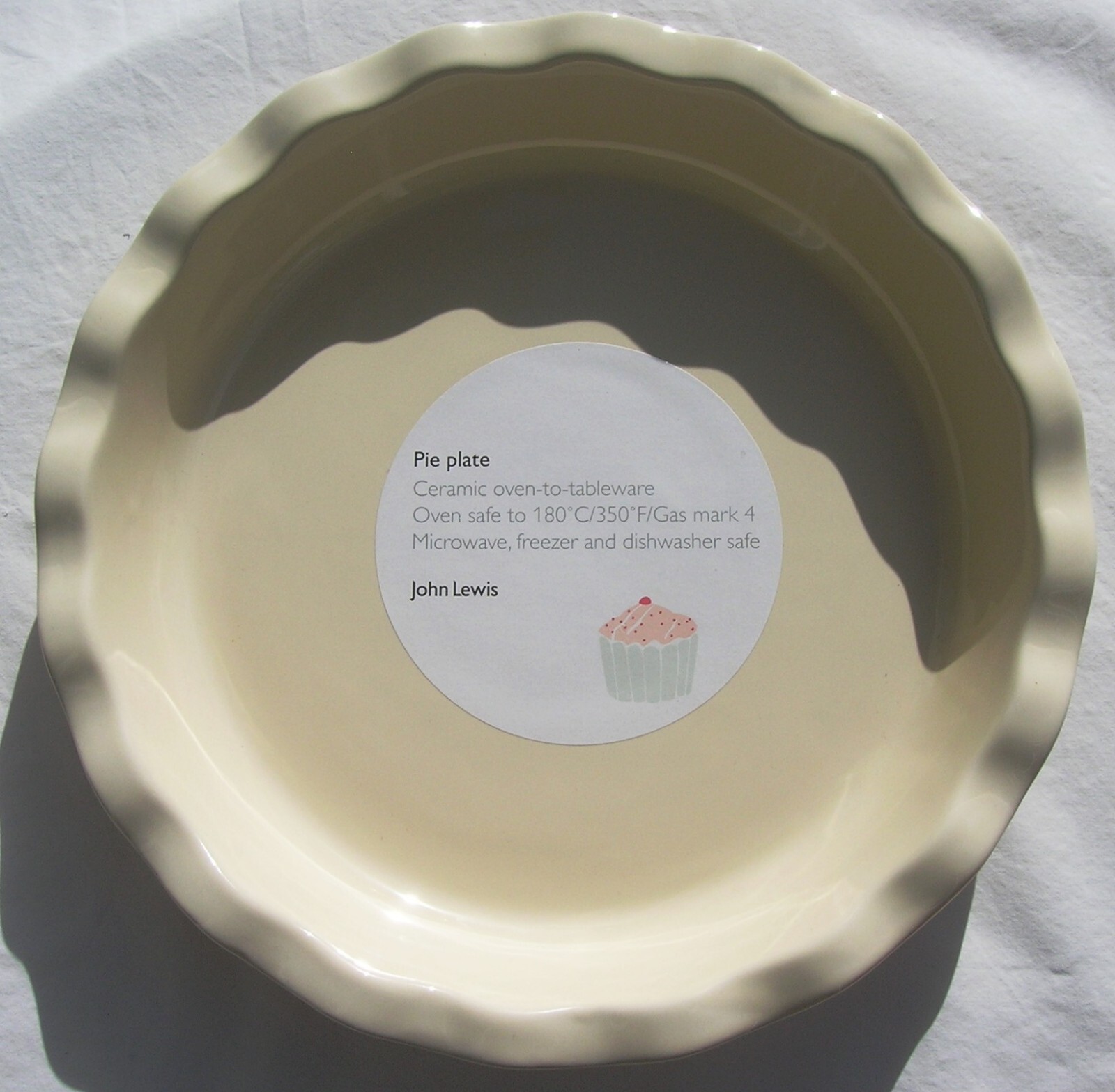 JOHN LEWIS BAKING DISH PIE TART FLAN PINK PALE CERAMIC LARGE /SMALL LE