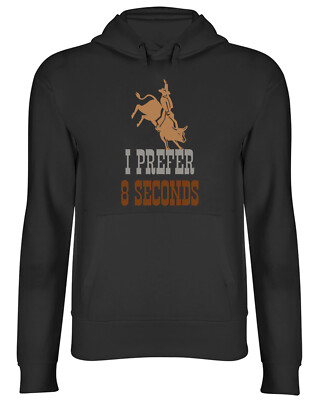 Lustiger Rodeo Bull Riding Hoodie Herren Damen Ich bevorzuge 8 Sekunden Cowboy Oberteil Geschenk