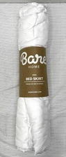 White King Bed Skirt Bare Home Double Brushed Pleated Easy Fit  15" Deep