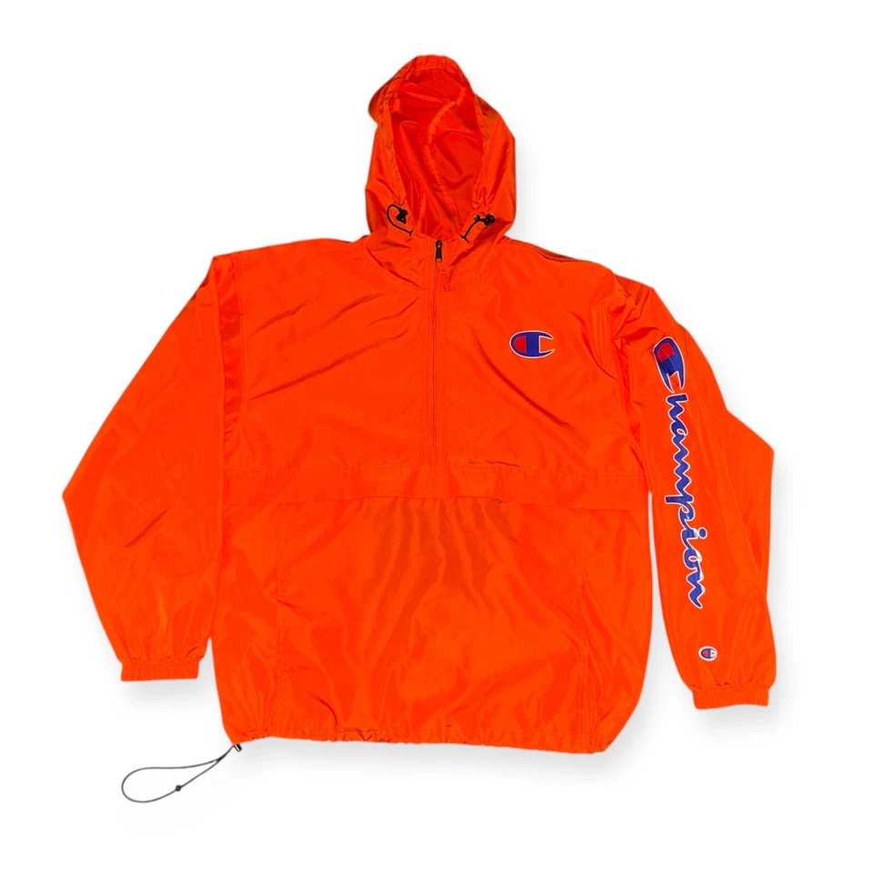 Chaqueta Windbreaker Anorak De Nylon Vintage Rara Brillante Naranja - Imagen 3 de 4