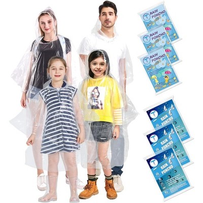 Regenponchos 6 Stück transparent  Damen Kinder Familien-Set