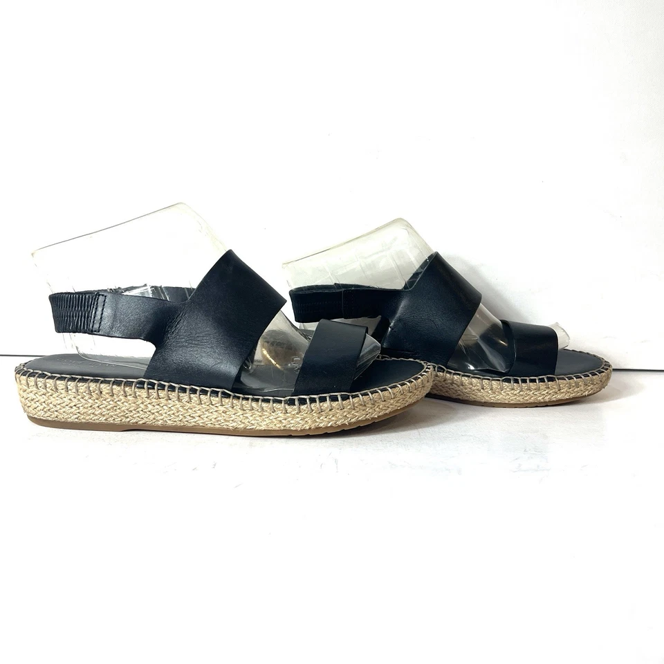 Sandalia informal cómoda Cole Haan Pinch Grand.Os para mujer 10B cuero negro punta abierta Foto 4 de 4