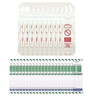 LIVE LIFE BETTER LIVELIFEBETTER® Scaffold Inspection Record Tags - 10 Holders and 20 Inserts -...