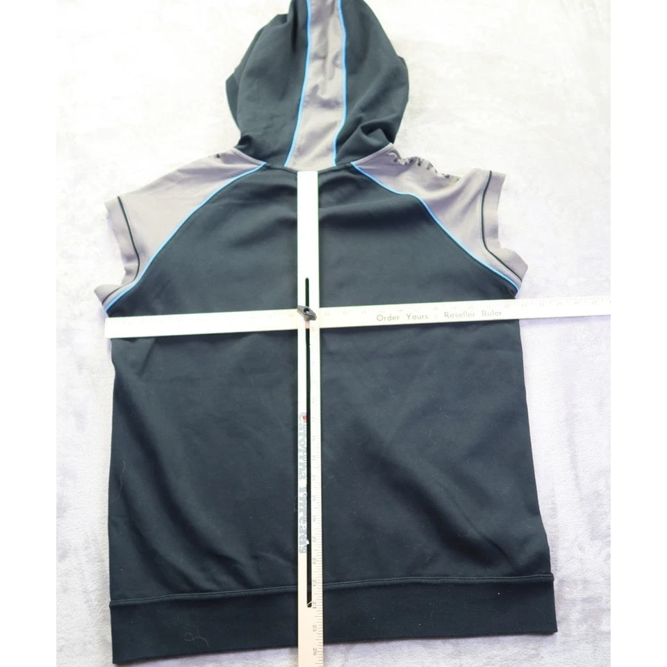 Armani Exchange AX Black/Gray Sleeveless Hoodie Men's L Workout Weight Lifting - Image 4 of 4