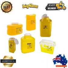Sharps Disposal Container Bin Needle Syringe Biohazard Safe Yellow Box 1.4L - 19