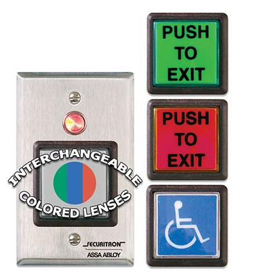 NEW SECURITRON PB22 Stainless Steel Push to Exit Button, DPST, Momentary, 5A