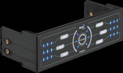 Aerocool F6XT LED Fan Controller 3 Speed, 6 Fan, Blue/Red, Adjustable