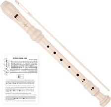 Soprano Recorder 8-Hole Instrument for Kids Beginners, Baroque, Beige-logo