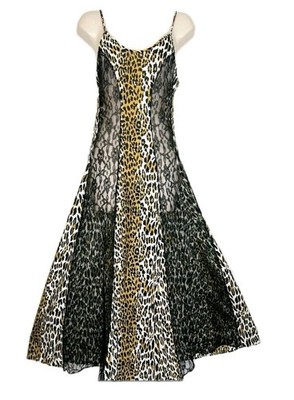 Petra Fashions LEOPARD Sheer Lace Long Lingerie Negligee  Size 1X Vintage 80's