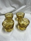 Vintage Anchor Hocking Fairfield 4 Amber Footed Sherbert Desert Ice Cream Glass