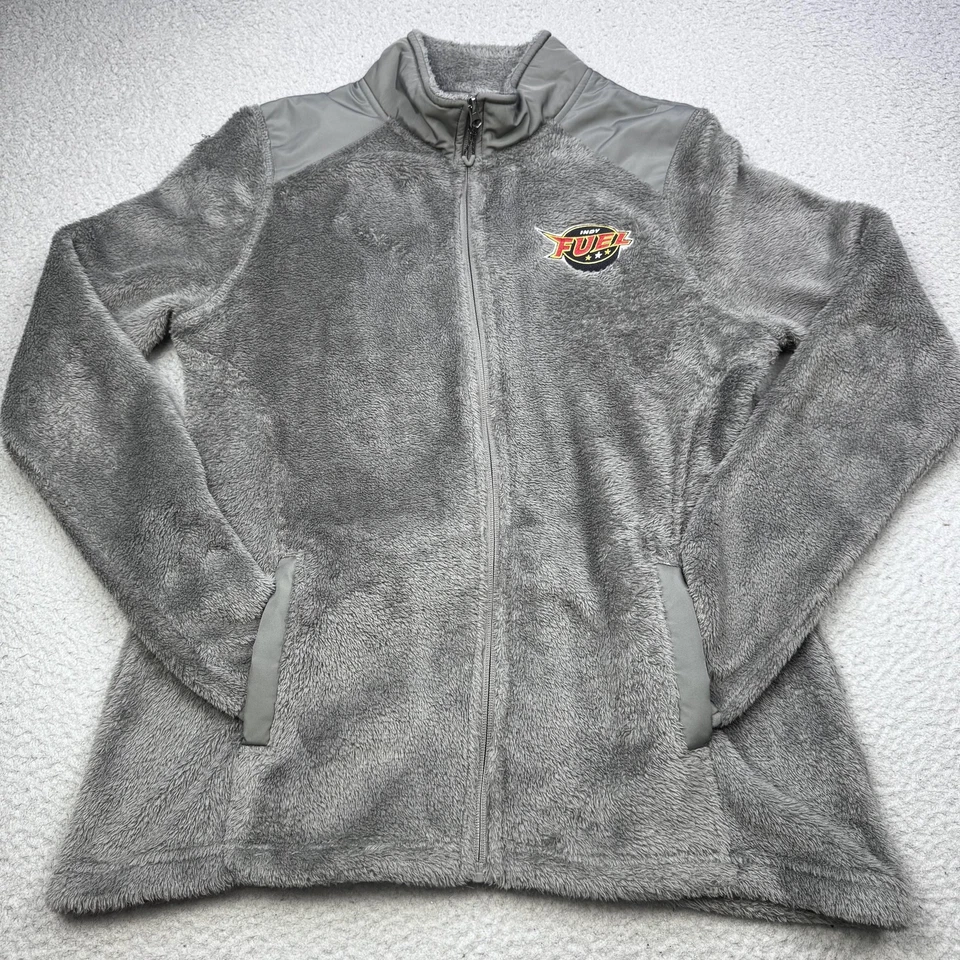 Indy Fuel Jacket Womens Large Gray Hockey Fleece Full Zip Embroidered Logo ECHL - Image 2 of 4