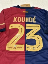 Jules Kounde Signed Barcelona Pro Style Soccer Jersey COA