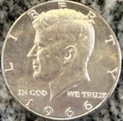 1966-P Kennedy Half Dollar - 40% Silver - VERY slight toning