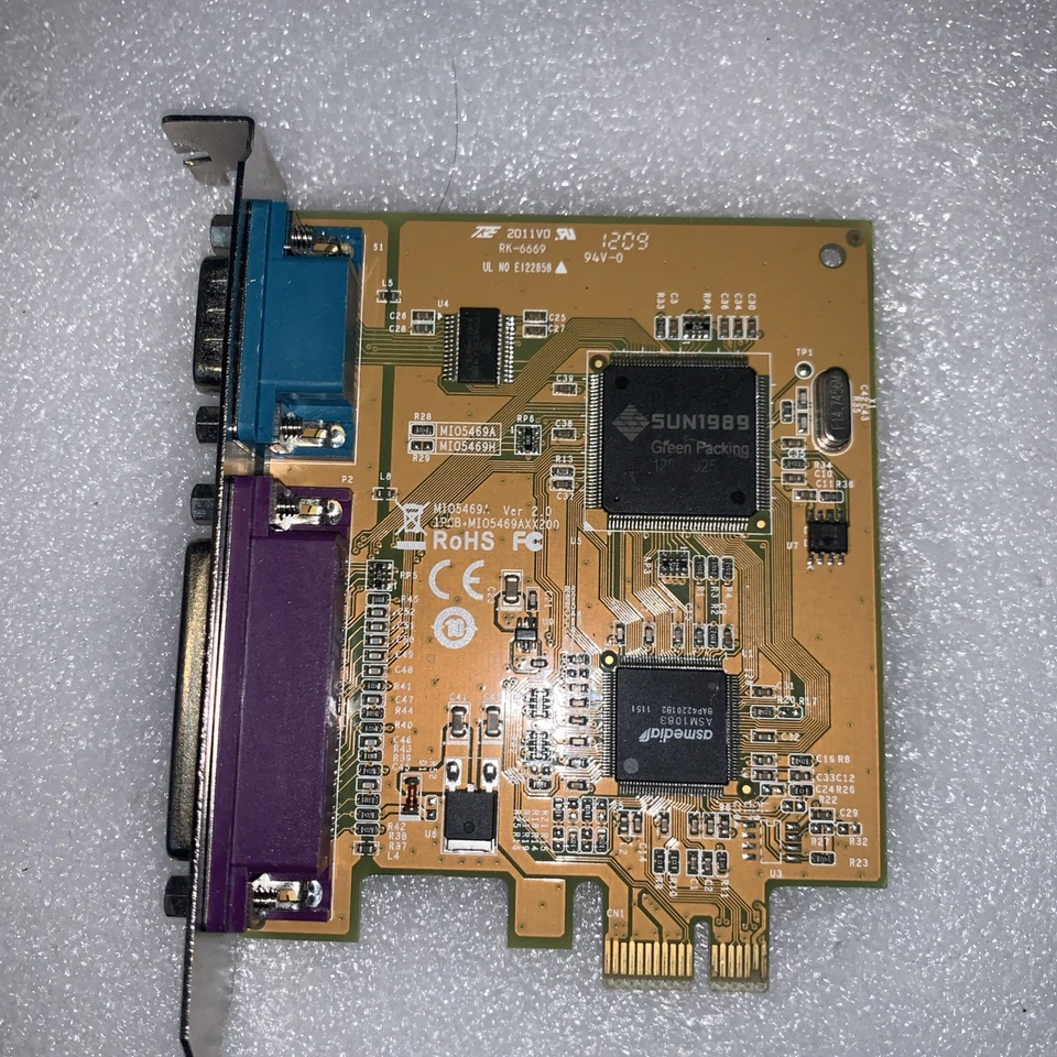 Dell Sunix PCIe x1 Serial and Parallel Expansion Multi I/O Card 0GP385 - Image 2 of 3