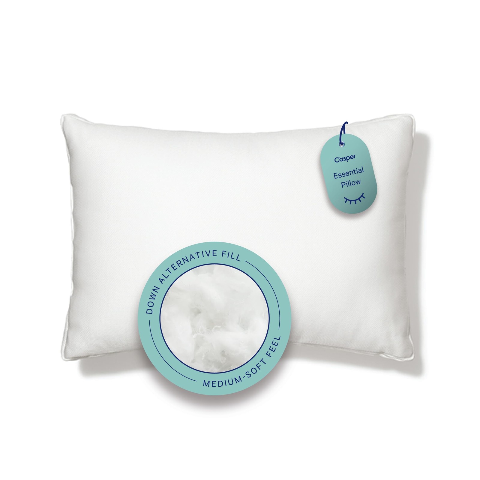 Casper Sleep Essential Pillow for Sleeping, King, White 