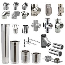 Schiedel ICS Teile doppelwandig Edelstahl Schornstein Bogen Rohr isoliert Ofen