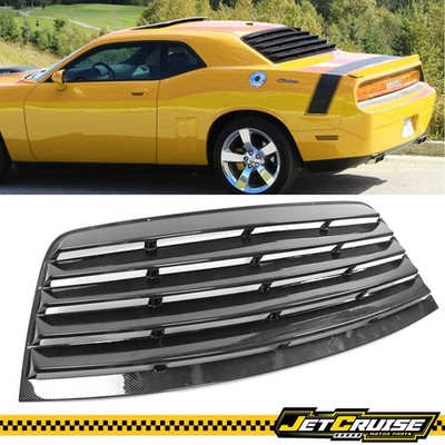 Fits 08-23 Dodge Challenger Carbon Fiber Look Rear Window Louver Sun Shade Cover