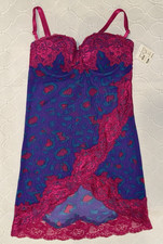 Fredericks of hollywood SMALL Purple Blue Leopard Chemise Teddy
