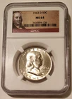 1963 D Franklin Half Dollar MS64 NGC Portrait Label