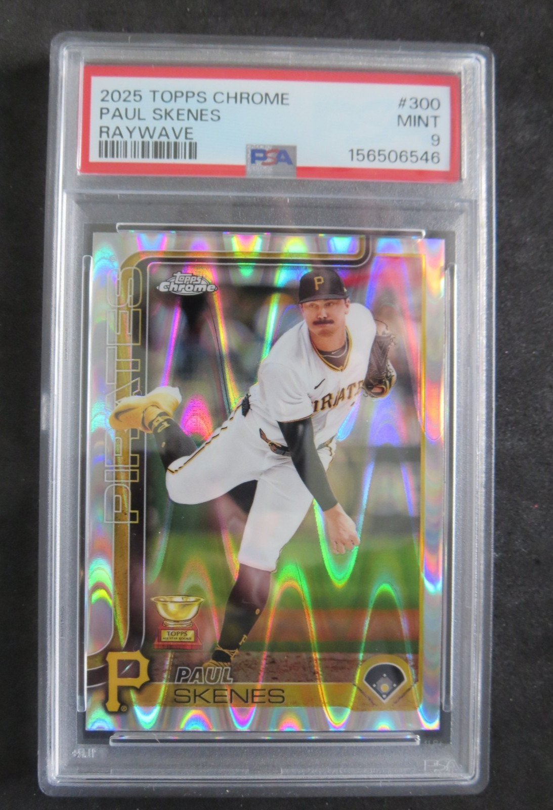 2025 Topps Chrome Paul Skenes Raywave Refractor #300 Pirates PSA 9 EV