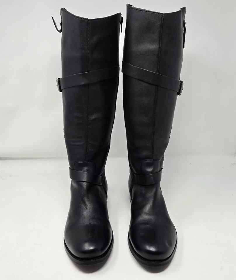Botas de montar Matisse Militia de cuero negro hasta la rodilla para mujer talla 10W cremallera Foto 2 de 4