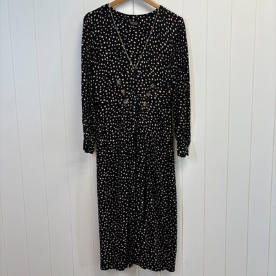 Top Shop Womens Deep V Whimsigoth Witchy Maxi Dress Size 10 Vamp Night Out Sexy