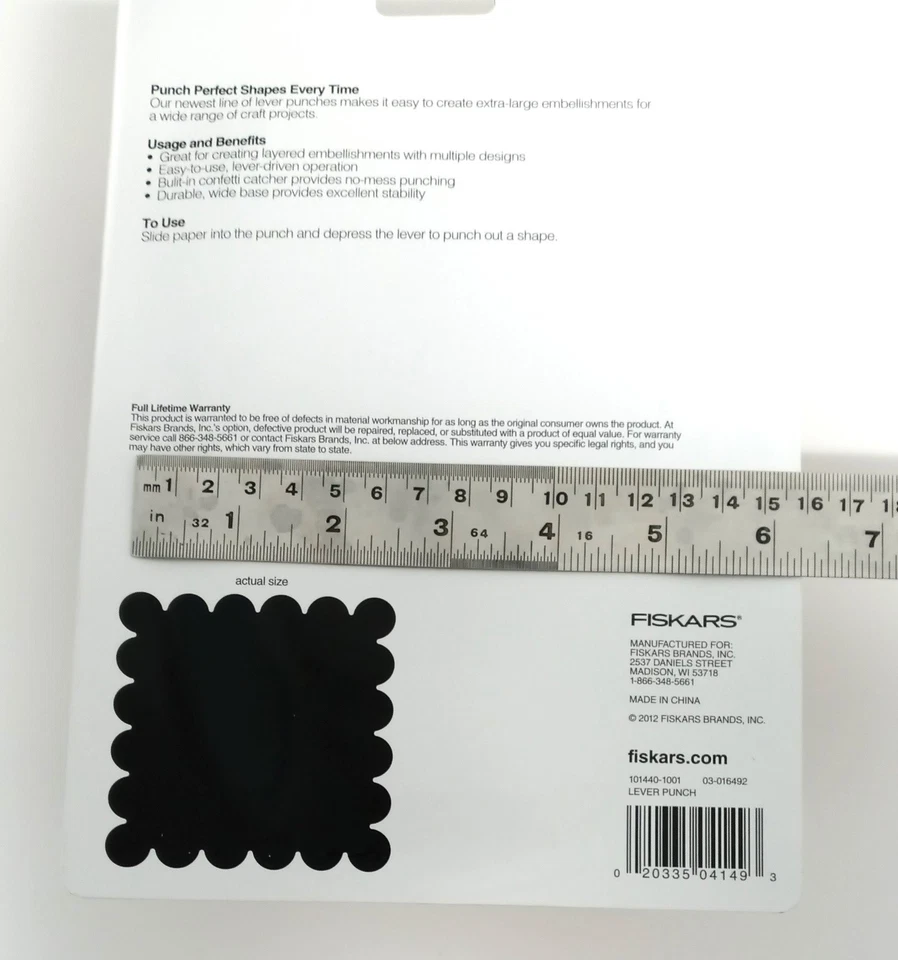 Punzón de palanca para estampillas Fiskars 101440-1001 extra grande, forma de sello de 2-9/16" Foto 2 de 3