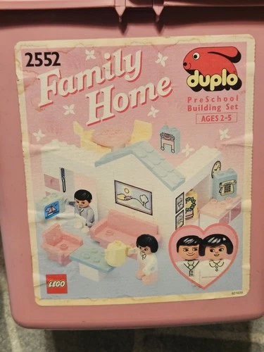 Vintage 1992 Lego 2552 Family Home Set & Pink Bucket - Missing 2 Pieces