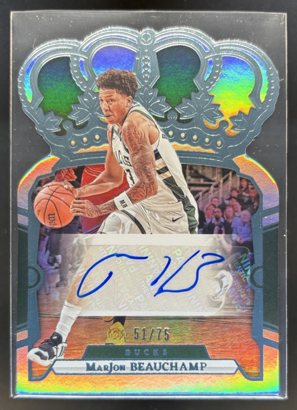 2023-24 Crown Royale MarJon Beauchamp Auto Blue /75 #CA-MJN Bucks