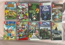 Lot of 10 Nintendo Switch Empty Game Cases Only No Games Zelda Mario Smash Luigi