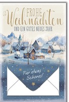 Weihnachten Geldgeschenkkarte Dorf Im Schnee FüR Etwas SchöNes GlüCkwunschkarte