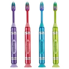 GUM Crayola Kids Ultra-Soft Metallic Marker Toothbrushes 12/Box Suction Cup Base