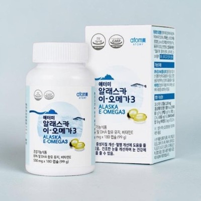 ATOMY Alaska E-Omega 3 Fish Oil 180 Softgels EPA DHA Vitamin E K-Health