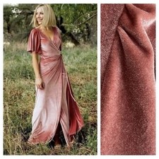 Baltic Born XS Rose Pink Velvet Flutter Sleeve Women Wrap Maxi Dress Maternity