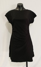 Cider Women's Cotton Blend Round Neckline Ruched Mini Dress NN7 Black Medium NWT