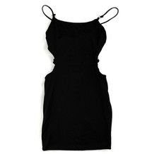 Womens Mini Dress Cut Out Bodycon Black Size S