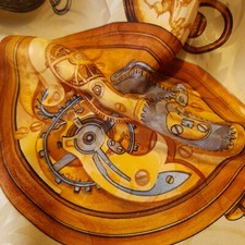 Sciarpa design orologio fob vintage steampunk