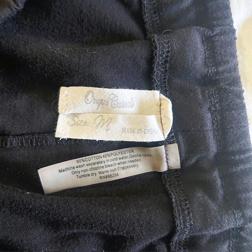 Onque Casuals Ladies Pants Medium Black Tie Waist Hem Detail - Picture 5 of 9