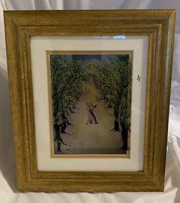 Jean Pierre Weill Moonlight Dance 3D Screenprint Glass Signed Gold Frame Picture