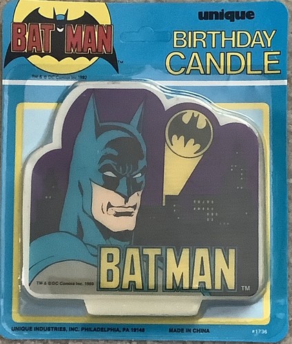 Unique Vintage 1989 Batman Birthday Candle Cake Topper Decoration DC Comics
