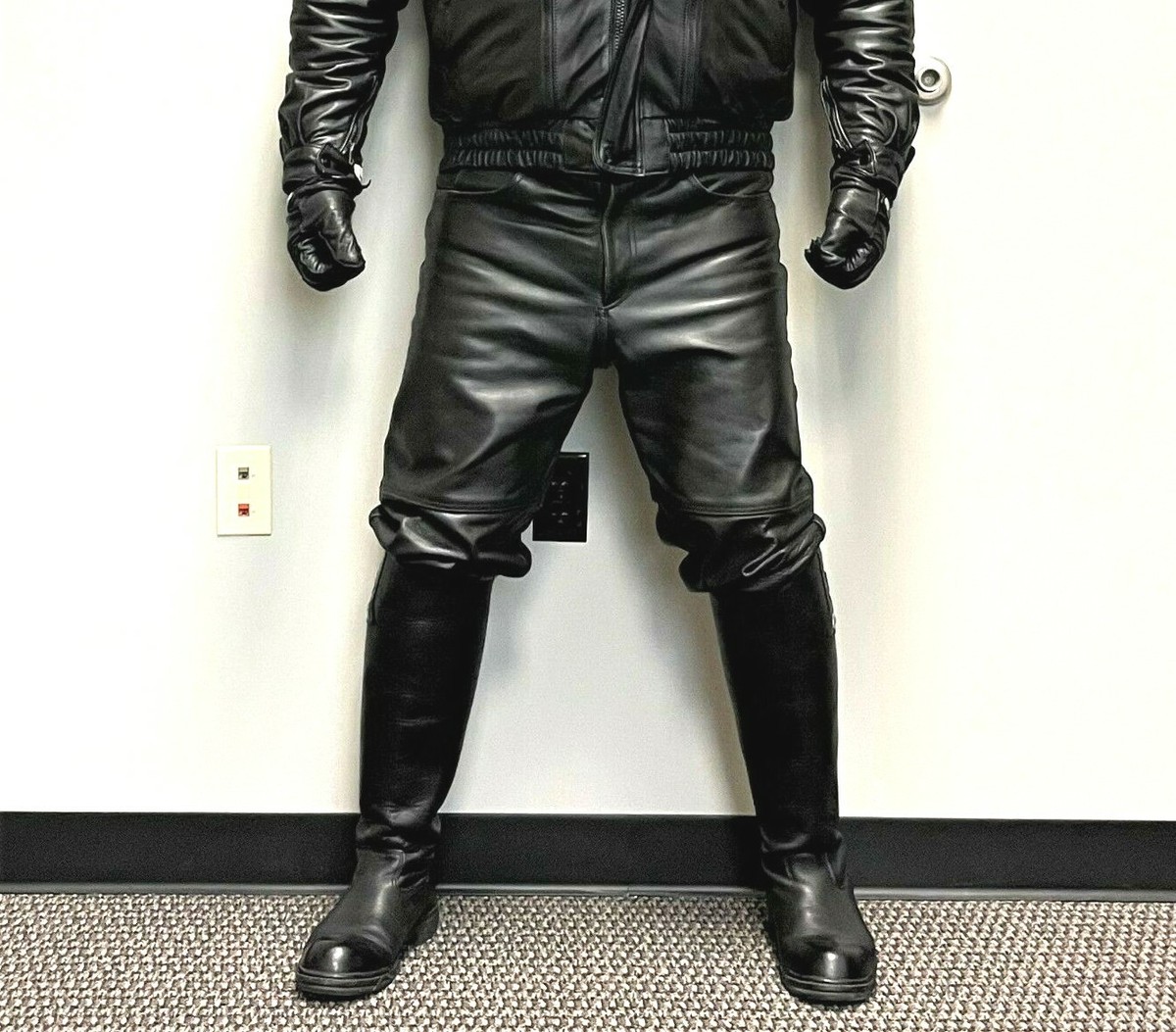 M Julian Black Leather Carpenter Pants Size 30 | eBay