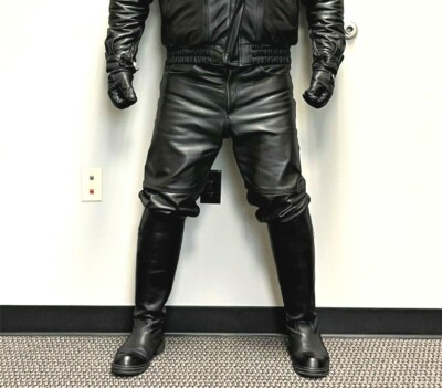 M Julian Black Leather Carpenter Pants Size 30 | eBay