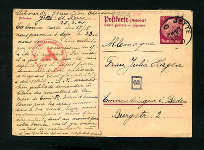 Dt. Ricca - s1941, answer parte Gsk con Belgian stamp (#4525)