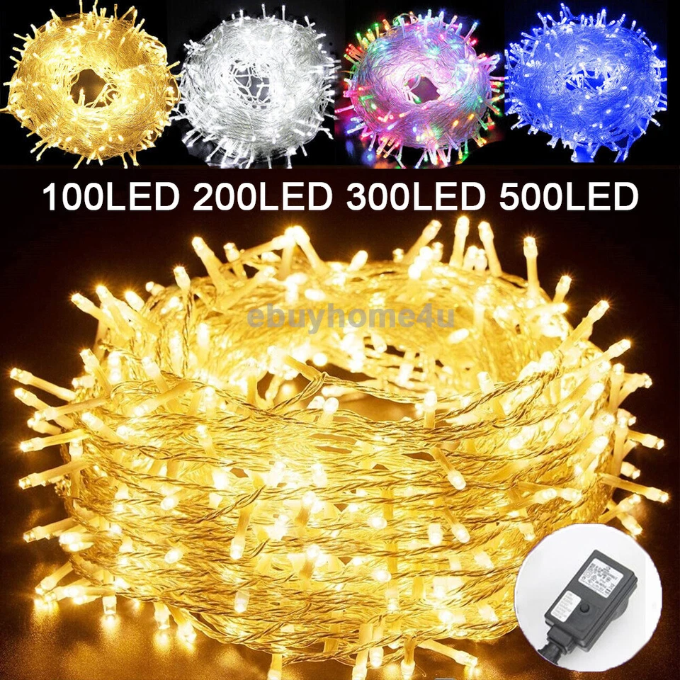 Fairy String Lights 100-500LED Outdoor Garden Christmas Decoration Solar Plug In