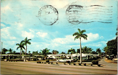 #ad #ad Riviera Beach Florida Ocean Tide Mobile Park Inc Chrome Cancel WOB Postcard $4.49