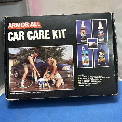 Vintage Armor All Car Care Kit 1993 Unused Old Stock Cleaner Wax Car Wash +