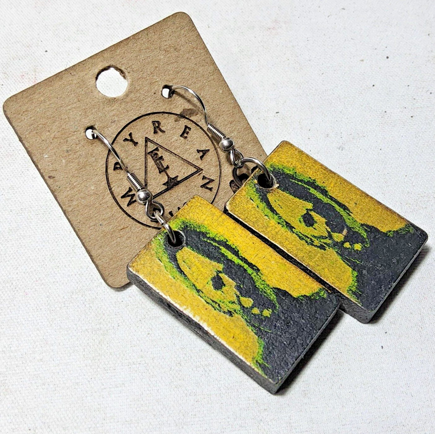 Laser engraved cut michael myers hallowen custom art earrings horror fashion